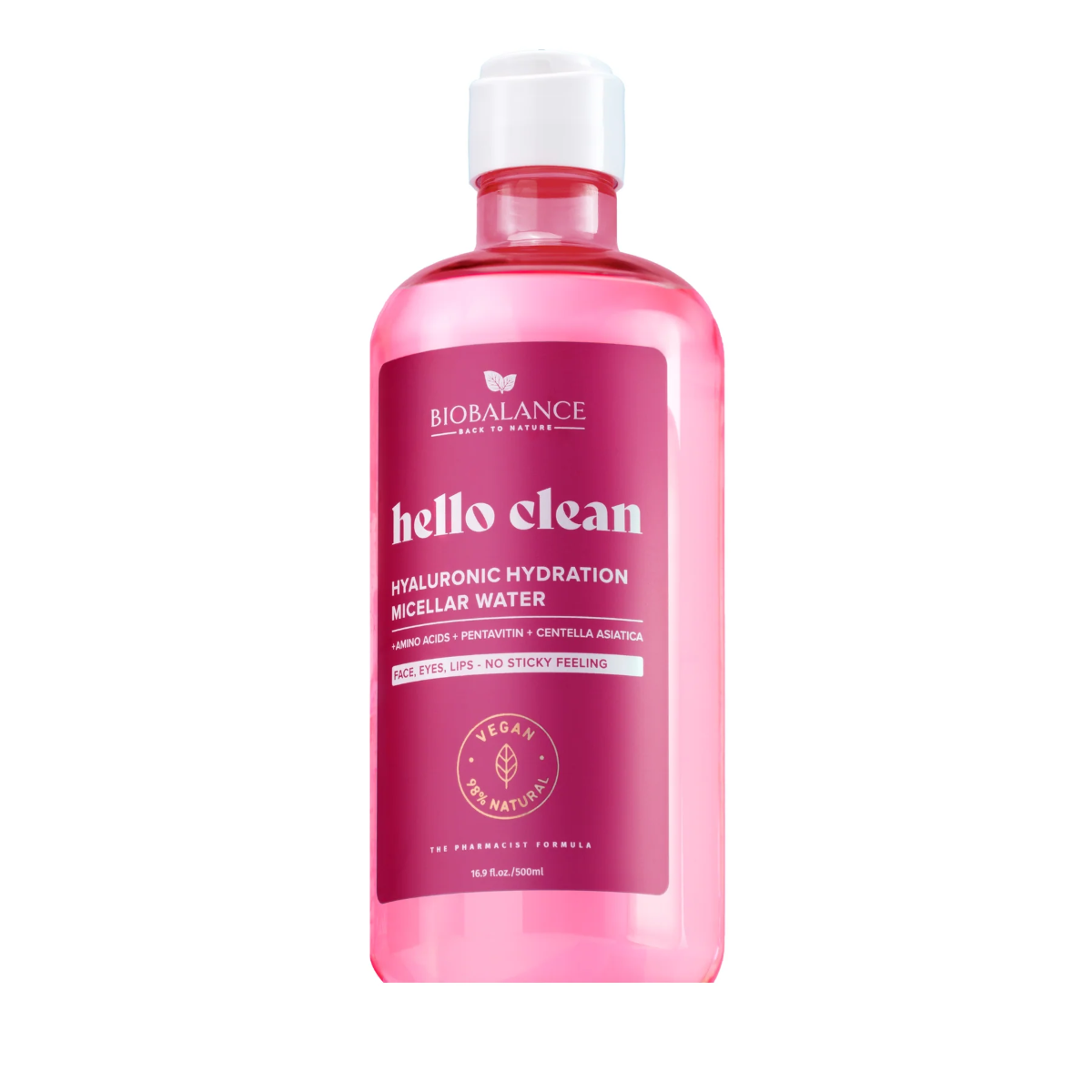 Bio Balance, Hyaluronic Hydration, Hydrating & Cleansing, Micellärt vatten, För känslig hud, 500 ml