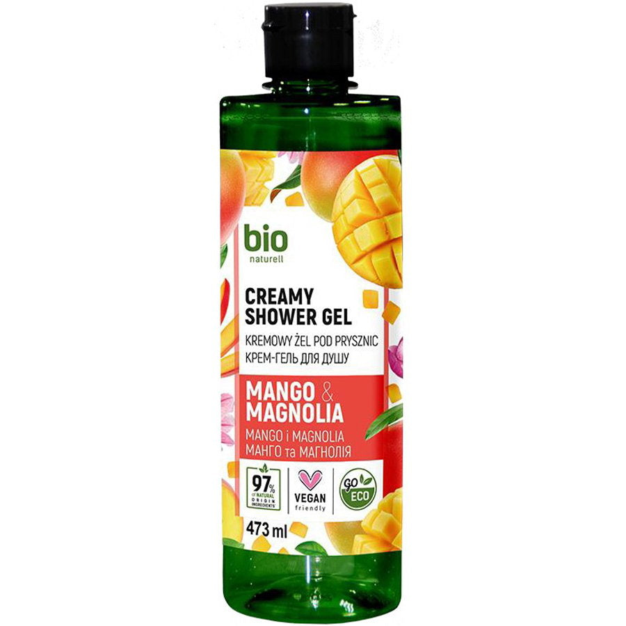 Bio Naturell, Bio Naturell, Mango & Magnolia, Duschgel, För alla hudtyper, 437 ml