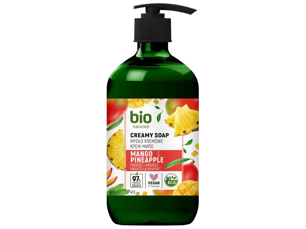 Bio Naturell, Bio Naturell, Mango & Pineapple, Flytande tvål, För händer, 437 ml