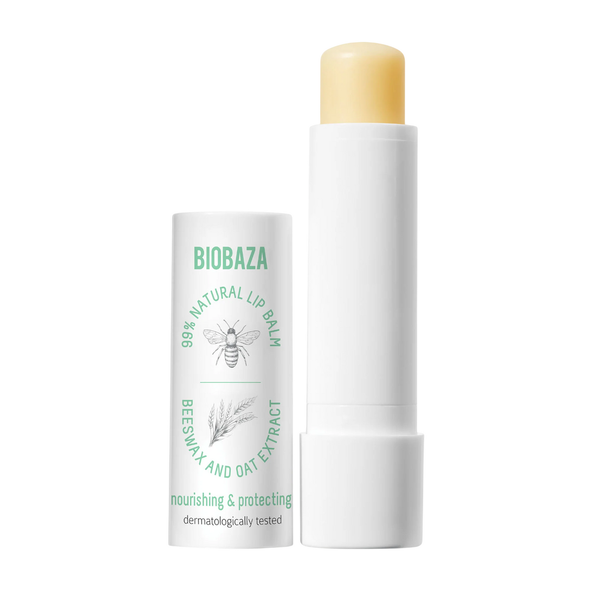 Biobaza, Bee's Honey & Oat Milk, Näringsrik, Läppbalsam, 4.5 ml