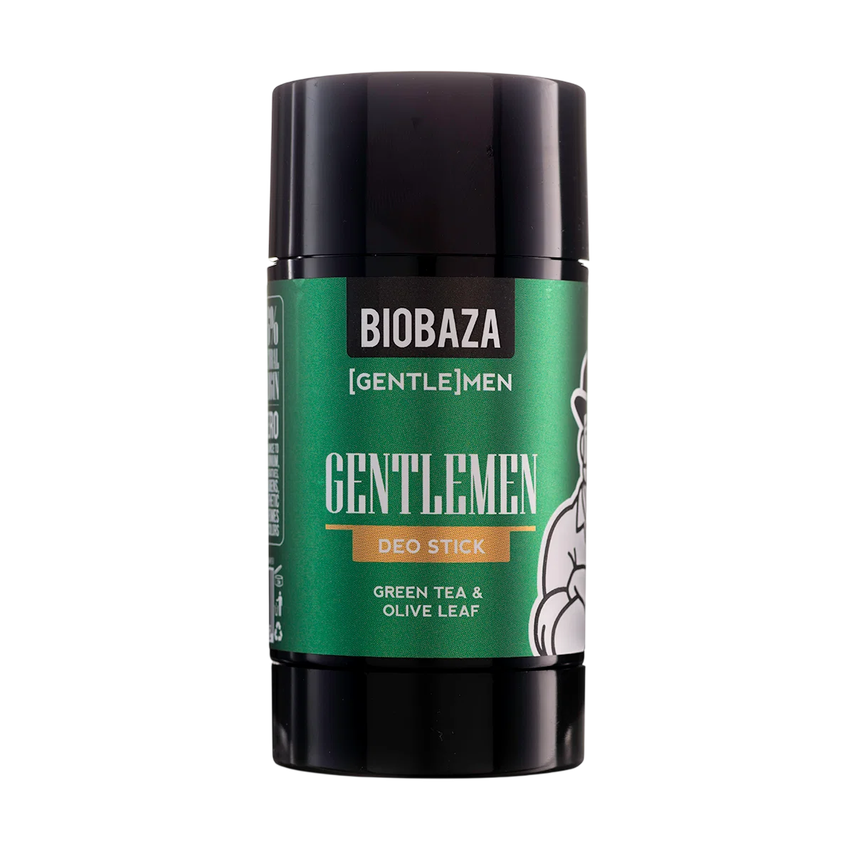 Biobaza, Gentlemen, Naturliga ingredienser, Refreshing & Protecting, Fresh & Green, Deodorantstick, För män, 50 ml