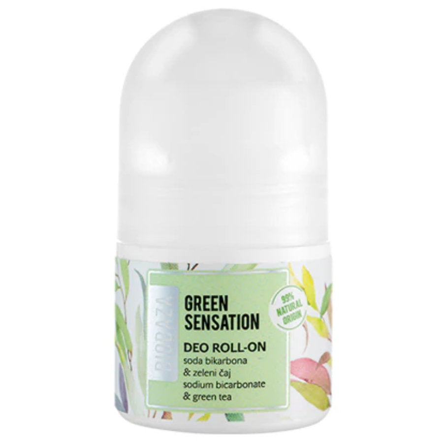 Biobaza, Green Sensation, Alkoholfri, Uppfriskande, Grön, Deodorant roll-on, För kvinnor, 20 ml