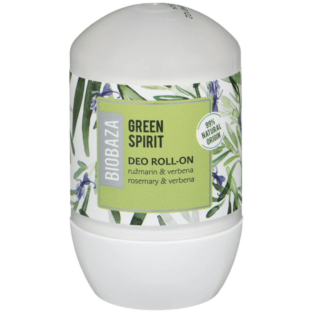 Biobaza, Green Spirit, Naturliga ingredienser, Uppfriskande, Grön, Deodorant roll-on, För kvinnor, 50 ml