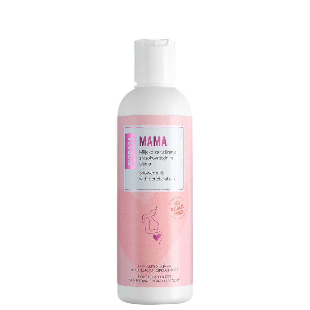 Biobaza, Mama, Naturliga ingredienser, Mot bristningar, Duschkräm, 200 ml