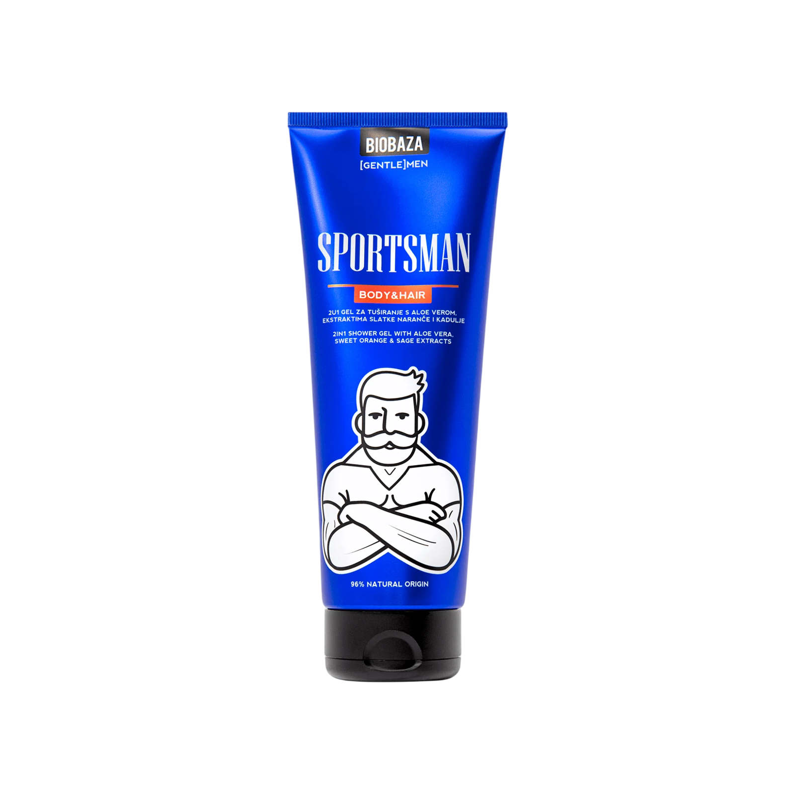 Biobaza, Sportsman, Citrus & Aromatic, Duschgel & schampo 2-i-1, Naturliga ingredienser, 220 ml