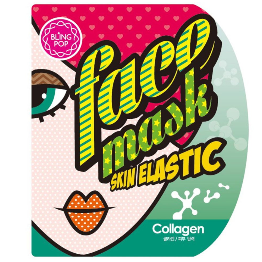 Blingpop, Blingpop, Kollagen, Elasticitet, Ansiktsmask, För ansiktet, 25 g