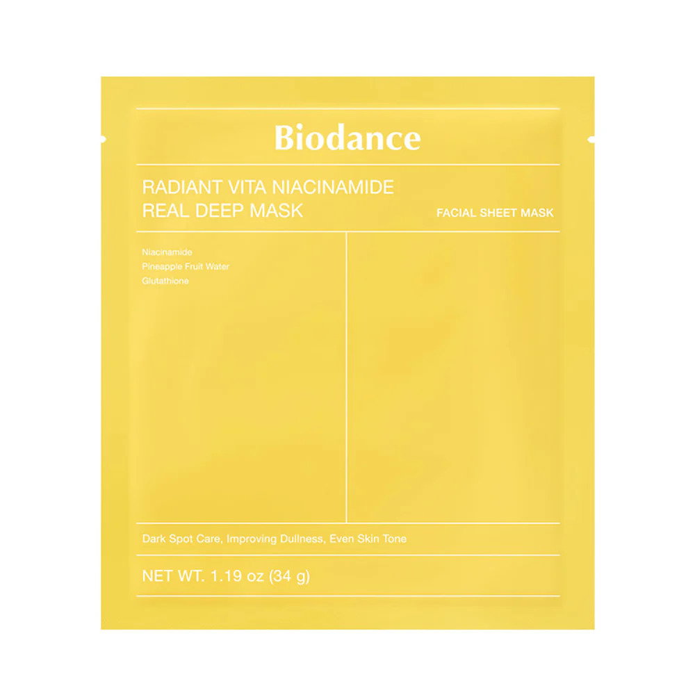 Biodance, Radiant Vita, Niacinamid, Mot mörka fläckar, Ansiktsmask, För ansiktet, 34 g