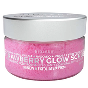Biovene, Glow, Jordgubbe, Exfoliering, Kroppsskrubb, 200 g