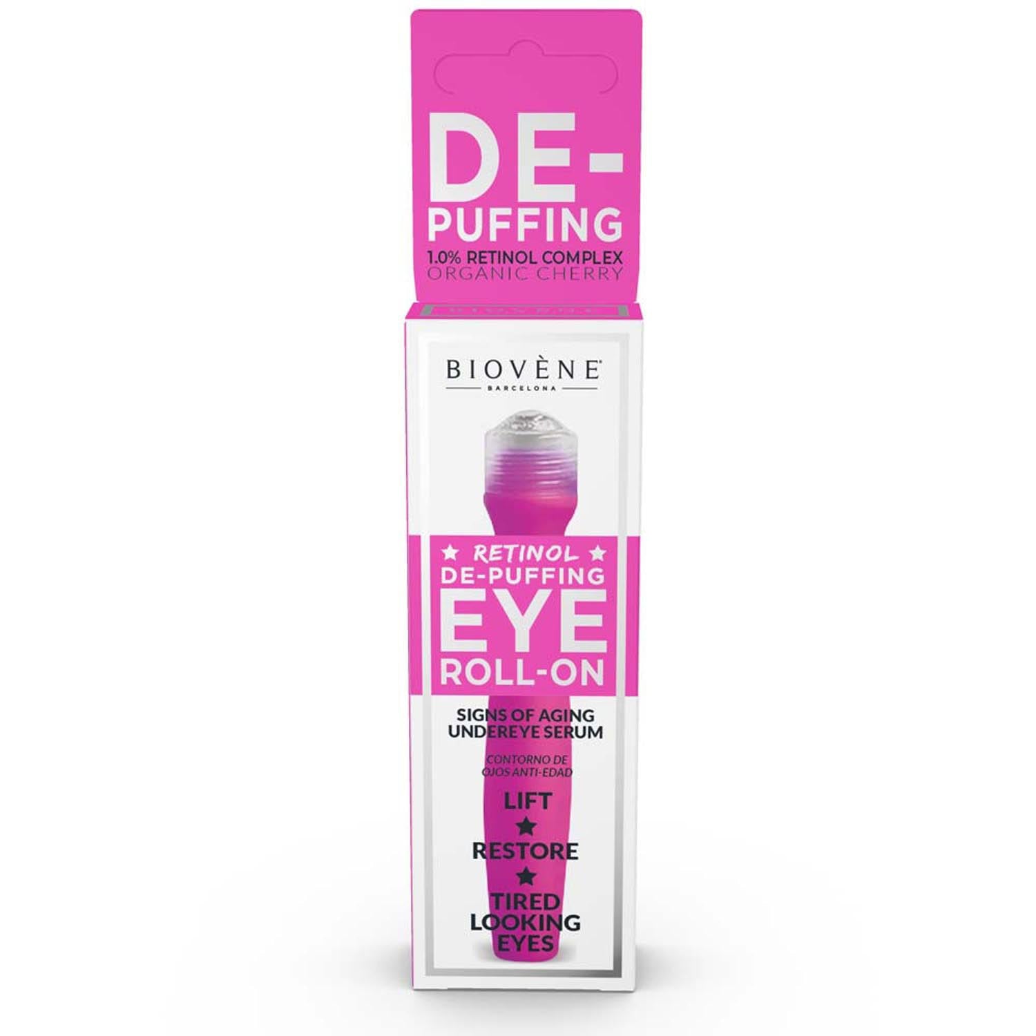 Biovene, Retinol De-Puffing, Avsvullnad, Ögon roll-on, 15 ml