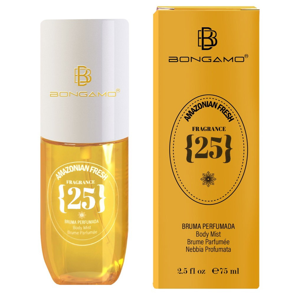 Bongamo, Amazonian Fresh 25, Uppfriskande, Kroppsspray, Vanilj, 75 ml
