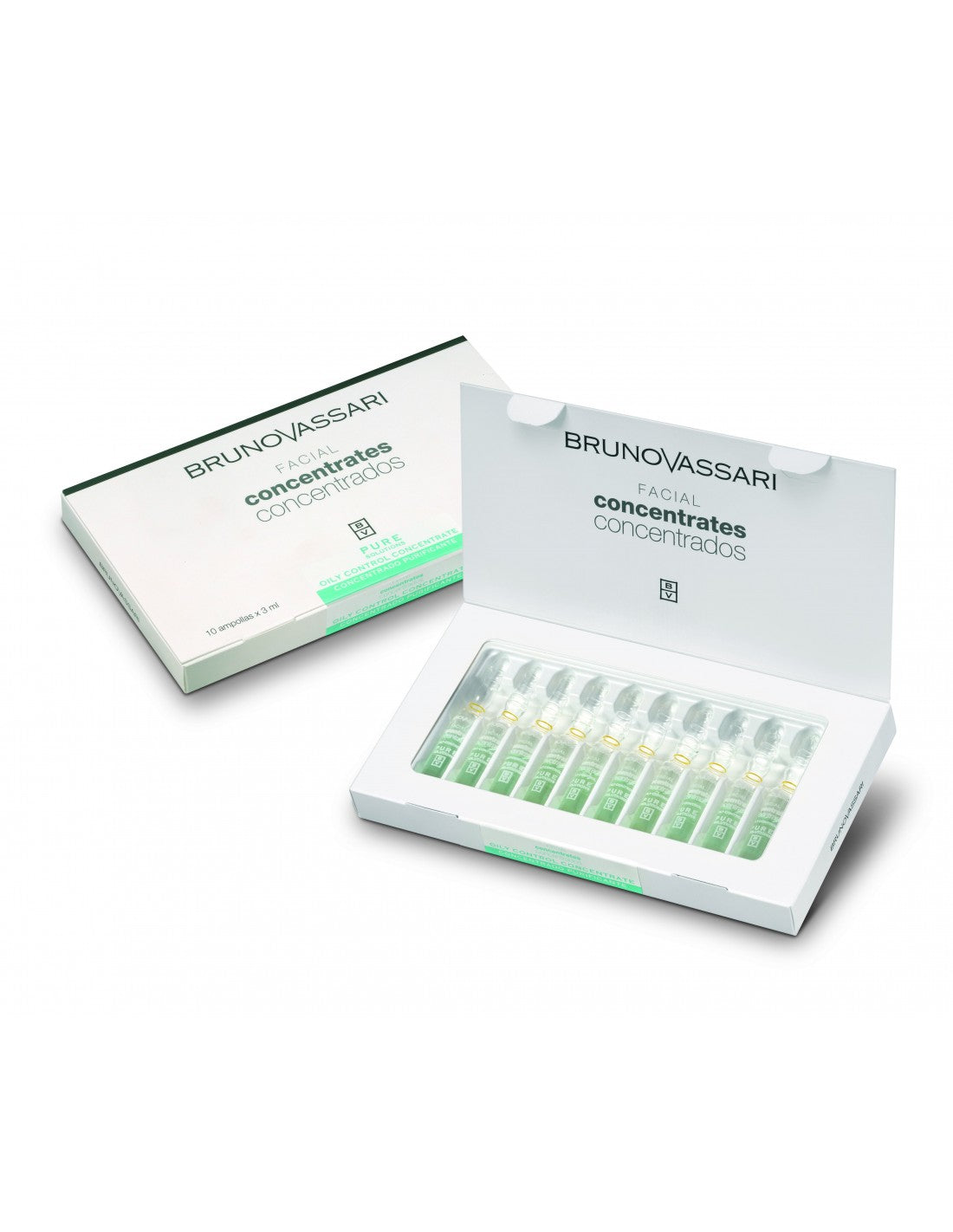 Set, Bruno Vassari, Pure Solutions, Niacinamid, Renande, Ampullbehandlingsserum, Mot oljighet, För ansiktet, För kvinnor, 10 st, 3 ml