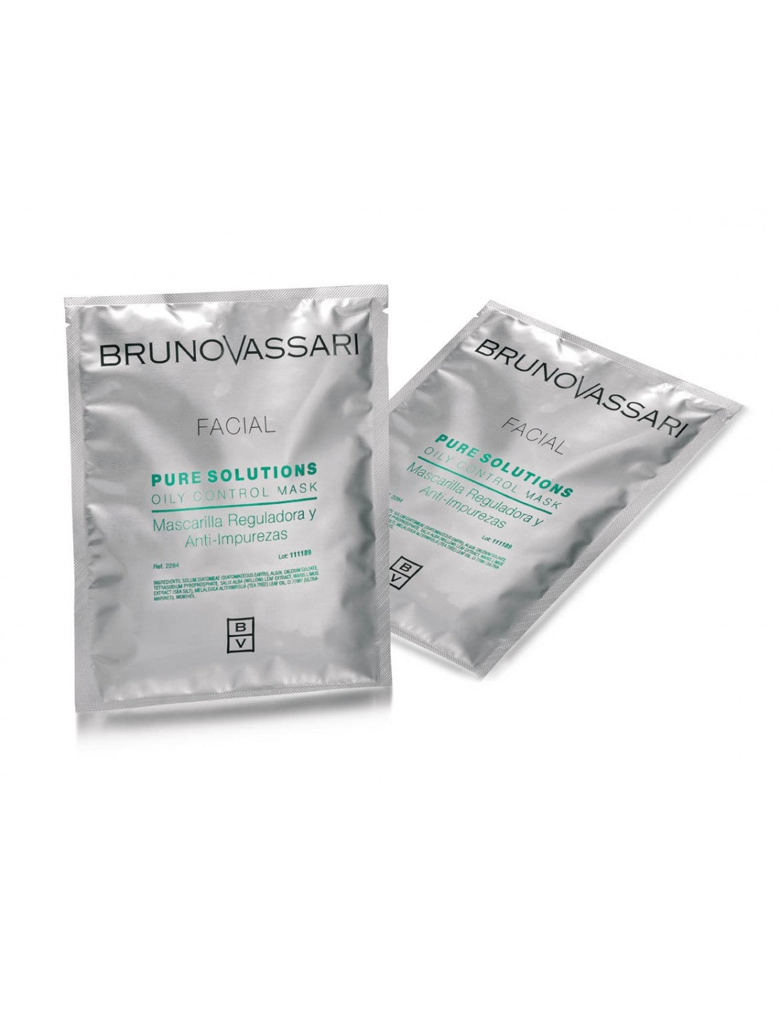 Set, Bruno Vassari, Pure Solutions, Tea tree oilja, Eliminerar orenheter, Peel-Off Mask, För ansiktet, 6 st, 30 g