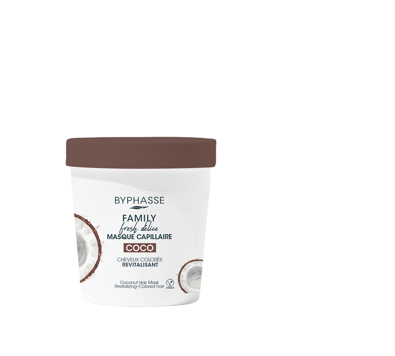 Byphasse, Family, Kokosnöt, Hårbehandlingskräm mask, Revitalisering, 250 ml