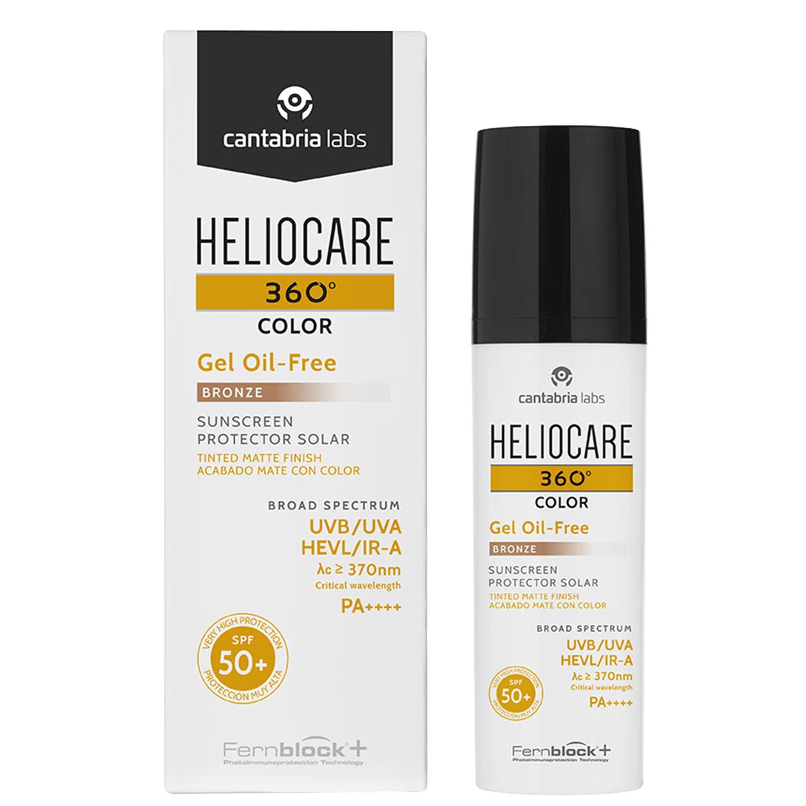 Cantabria Labs, Heliocare 360º Color, Färgpigment, Brun-utan-sol-aktivator, Solkräm gel, SPF 50+, 50 ml