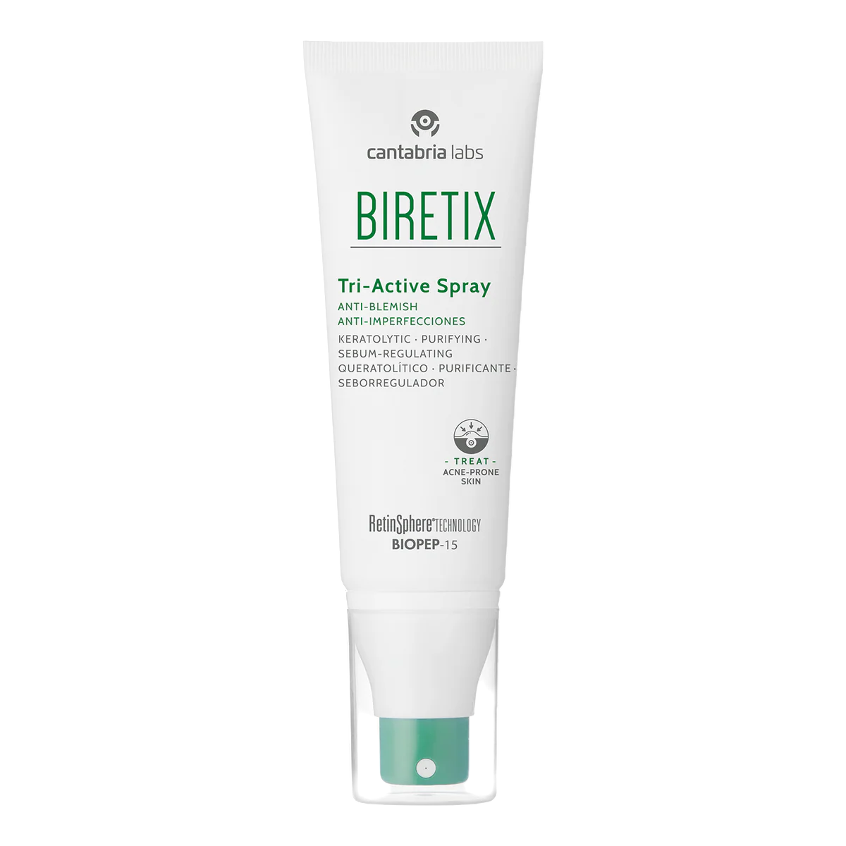 Cantabria Labs, Biretix, Mot blemmor, Spray, För ansikte & kropp, 100 ml