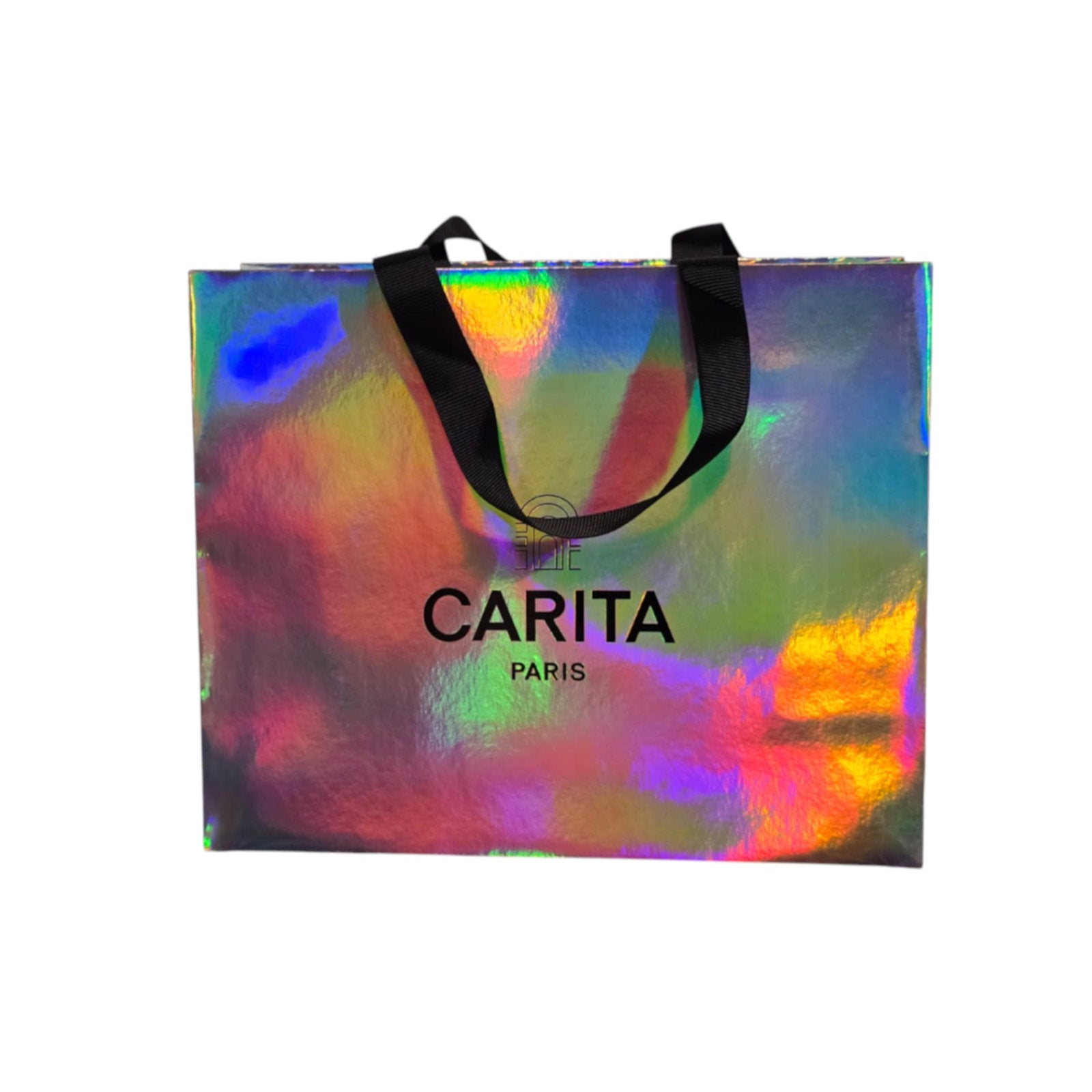 Carita Paris, Textil sminkväska, Silver, Storlek medium