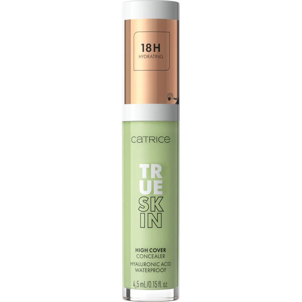 Catrice, True Skin, Hyaluronsyra, Vattentät, Hög täckning, Flytande concealer, 300, CC Green, 4.5 ml