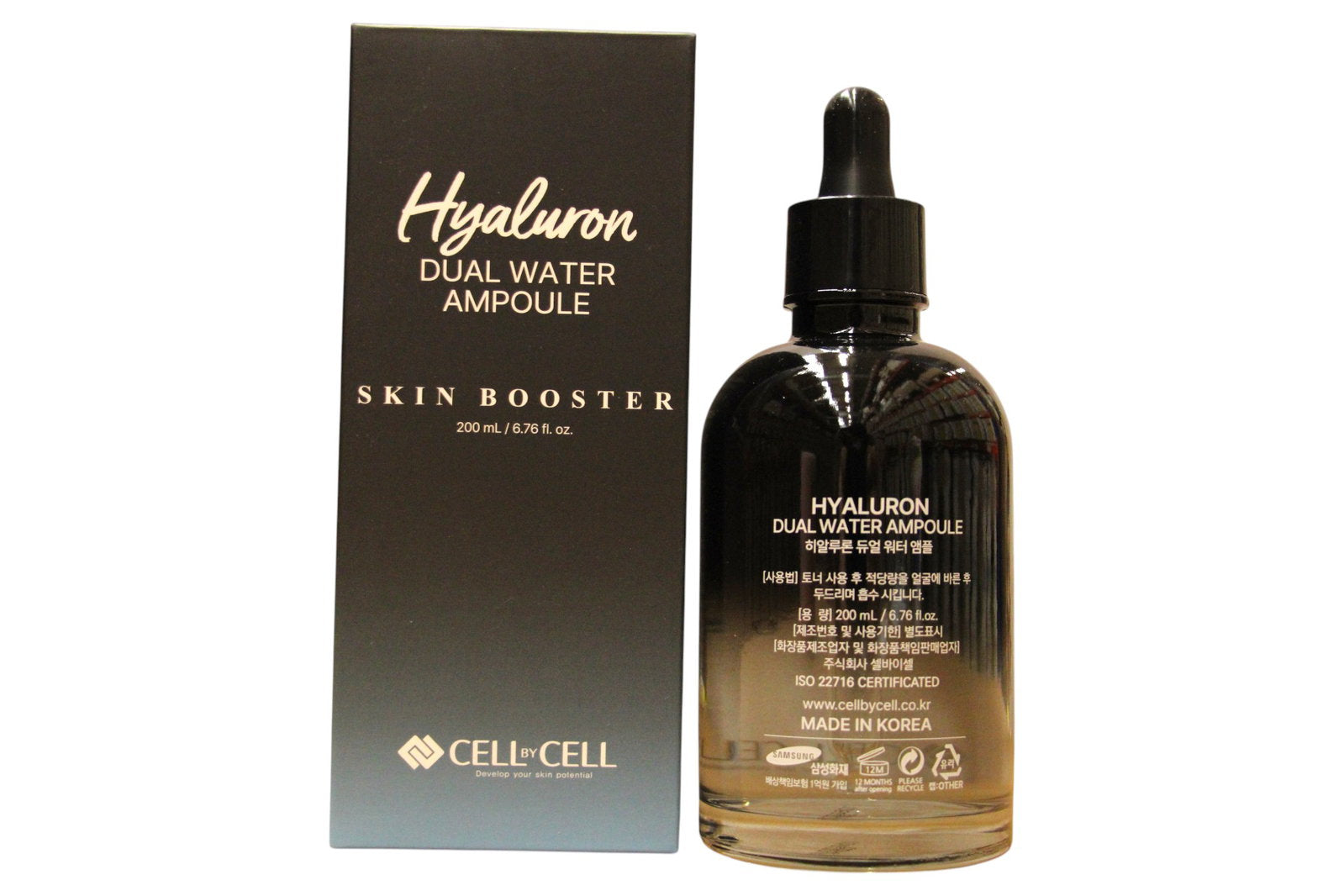 Cell By Cell, Dual Water Ampoule, Hyaluronsyra, Återfuktande och lugnande, Serum, För ansiktet, 200 ml