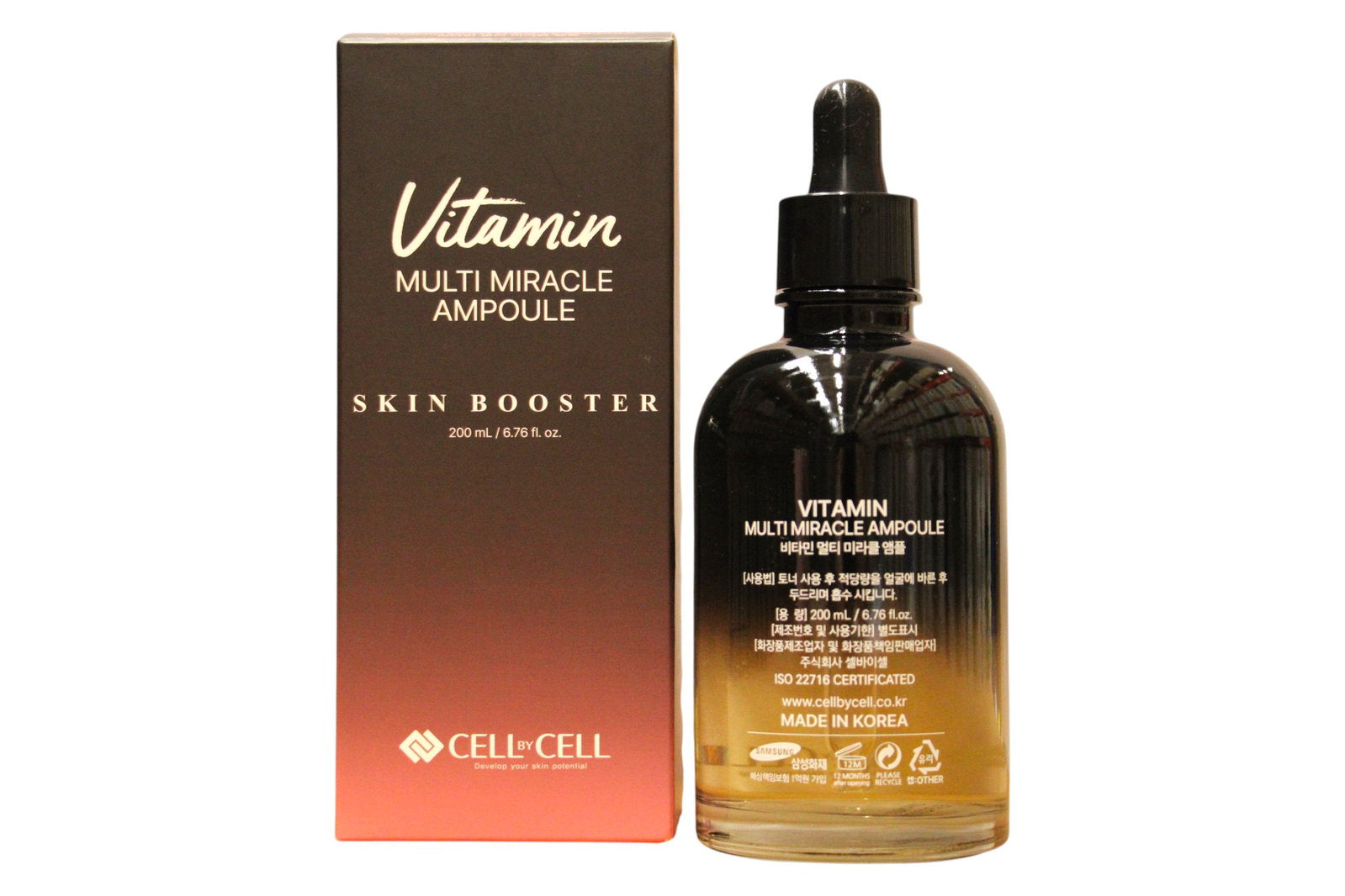 Cell By Cell, Miracle Ampoule, Multivitamin, Mot fläckar & ljusare, Serum, För ansiktet, 200 ml