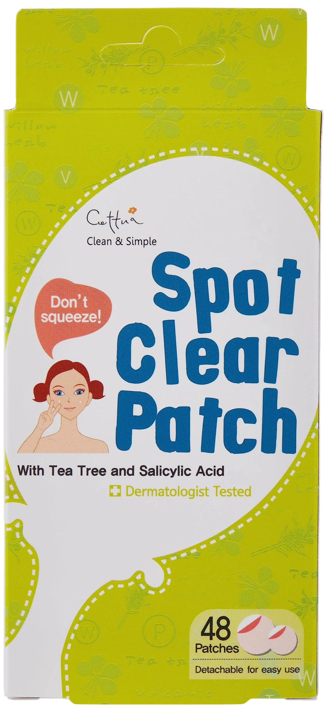 Cettua, Spot Clear, Mot Akne, Lokal behandlingsplåster, För ansiktet, 48 pcs