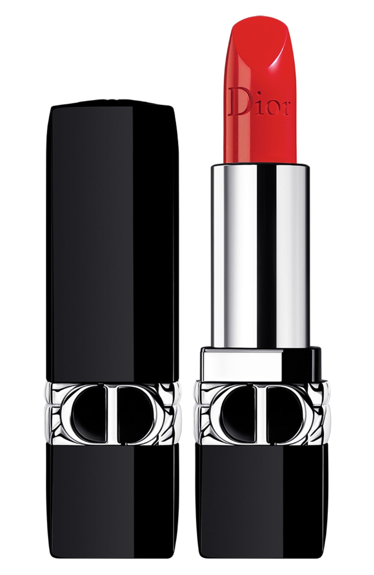 Christian Dior, Couture Colour Floral, Satinfinish, Krämigt läppstift, 080, Rött leende, Påfyllningsbar, 3.5 g