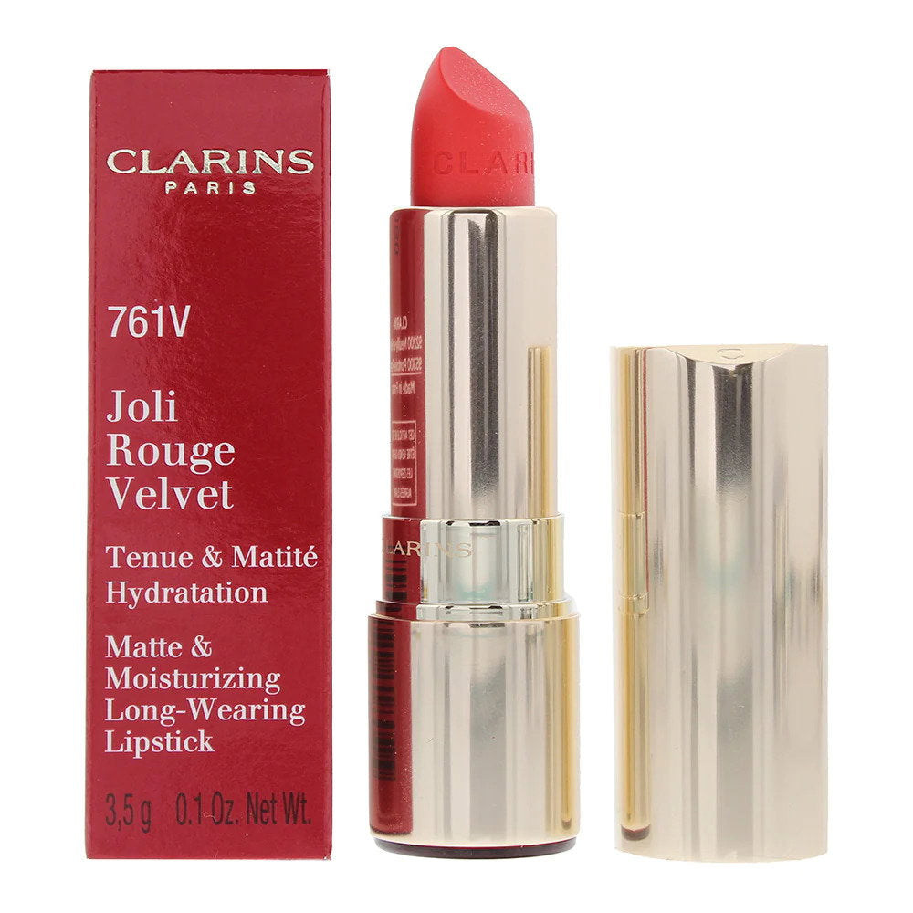 Clarins, Joli Rouge Velvet, Matt, Krämigt läppstift, 761V, Kryddig chili, 3.5 g