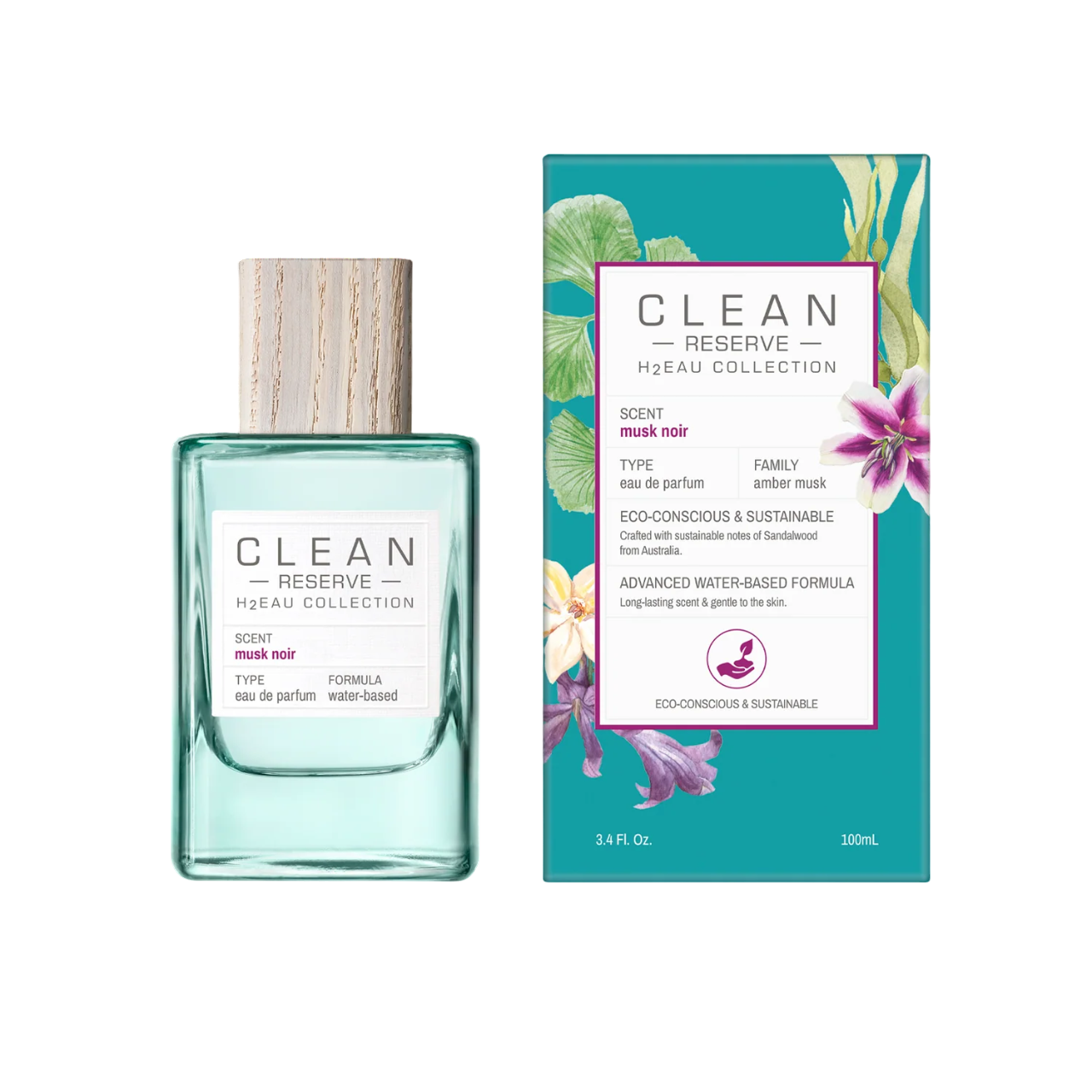 Clean, H2Eau Musk Noir, Parfymvatten, Unisex, 100 ml
