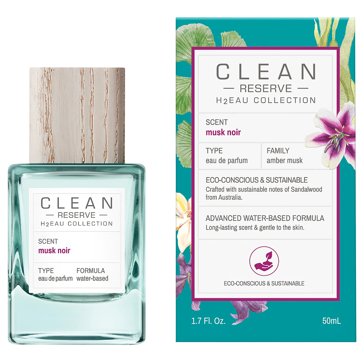 Clean, H2Eau Musk Noir, Parfymvatten, Unisex, 50 ml