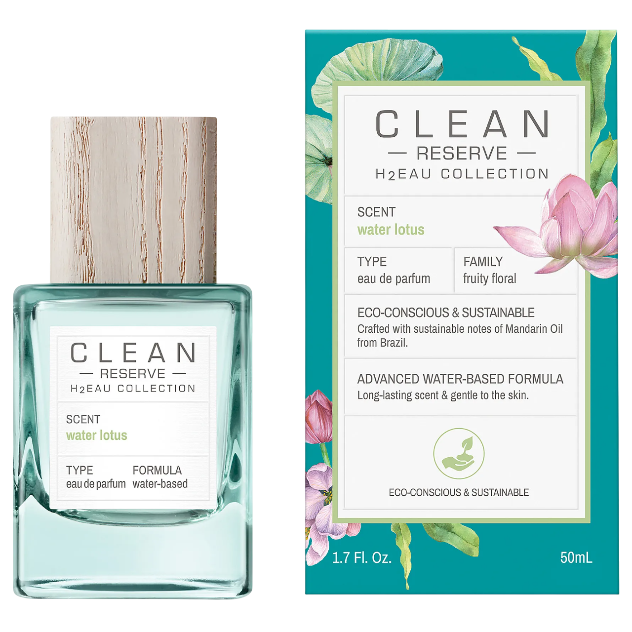 Clean, H2Eau Water Lotus, Parfymvatten, Unisex, 50 ml