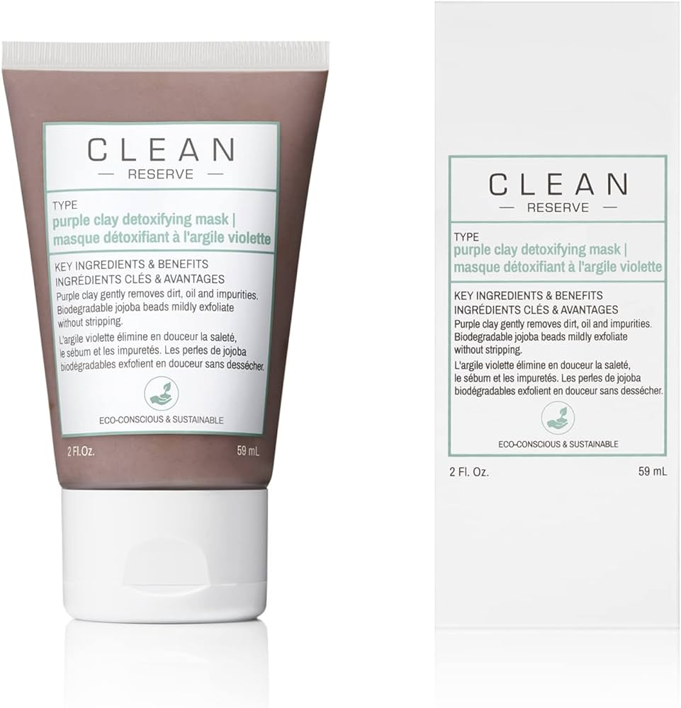 Clean, Reserve - Purple Clay, Avgiftande, Lermask, 59 ml