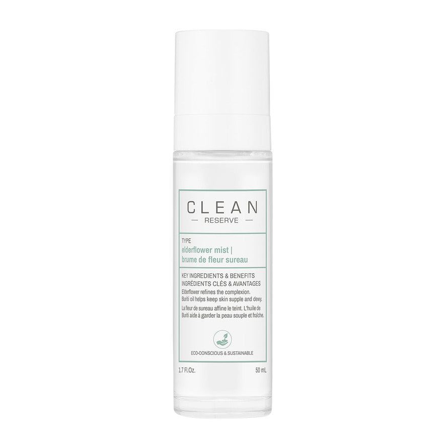 Clean, Reserve - Elderflower, Återfuktande, Dimma spray, För ansiktet, 50 ml