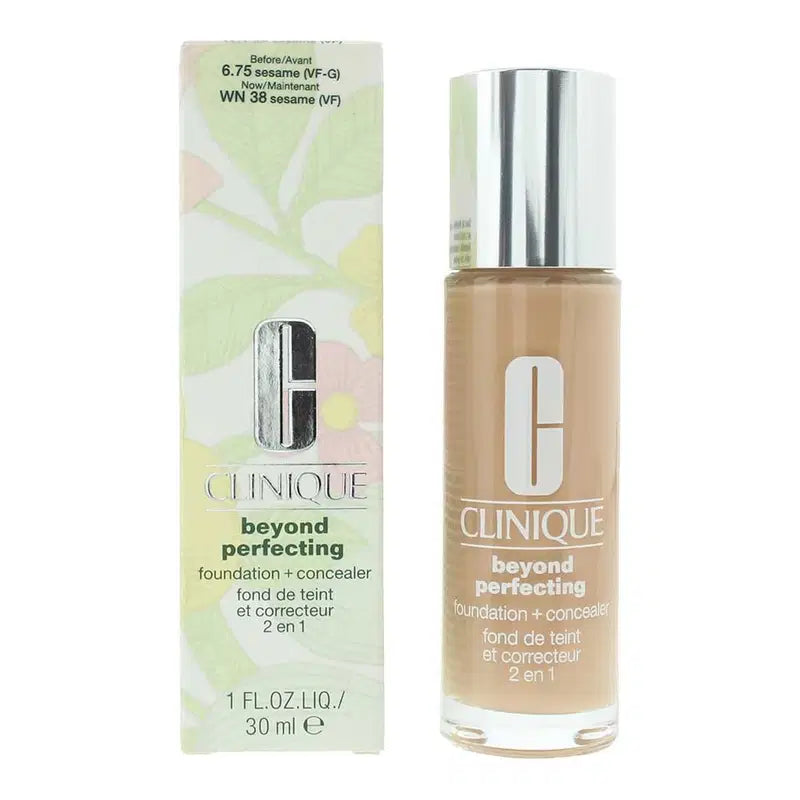 Clinique, Beyond Perfecting, Full täckning, Flytande foundation & concealer 2-i-1, 38, Sesam, 30 ml