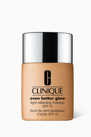 Clinique, Even Better Glow, Ljusreflekterande, Flytande foundation, WN 68, Brulee, SPF 15, 30 ml