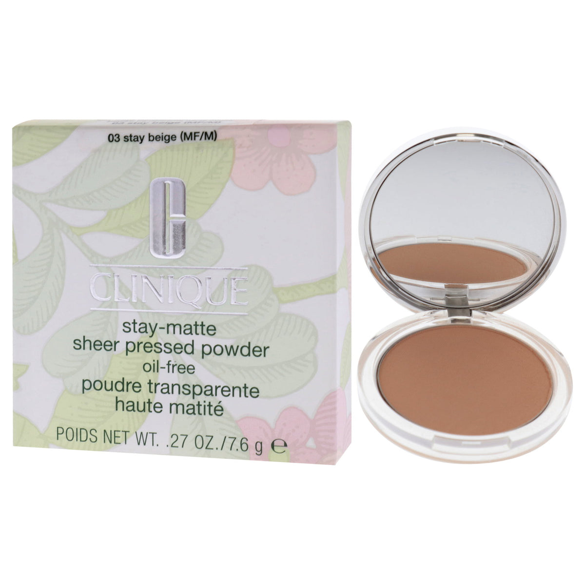 Clinique, Stay-Matte, Matt, Kompaktpuder, 03, Förbli beige, 7.6 g