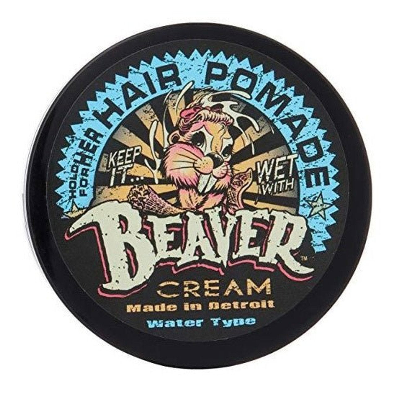 Cock Grease, Beaver Cream Water Type, Hårstylingpomada, Glansig finish, Lätt till medium stadga, 110 g