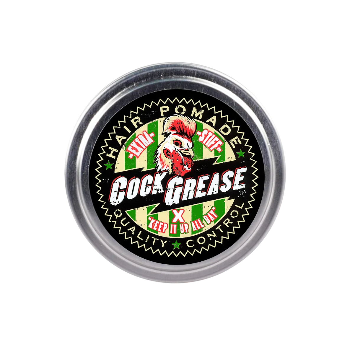 Cock Grease, Extra Stiff X, Hårstylingpomada, Glansig finish, Starkt grepp, 50 g
