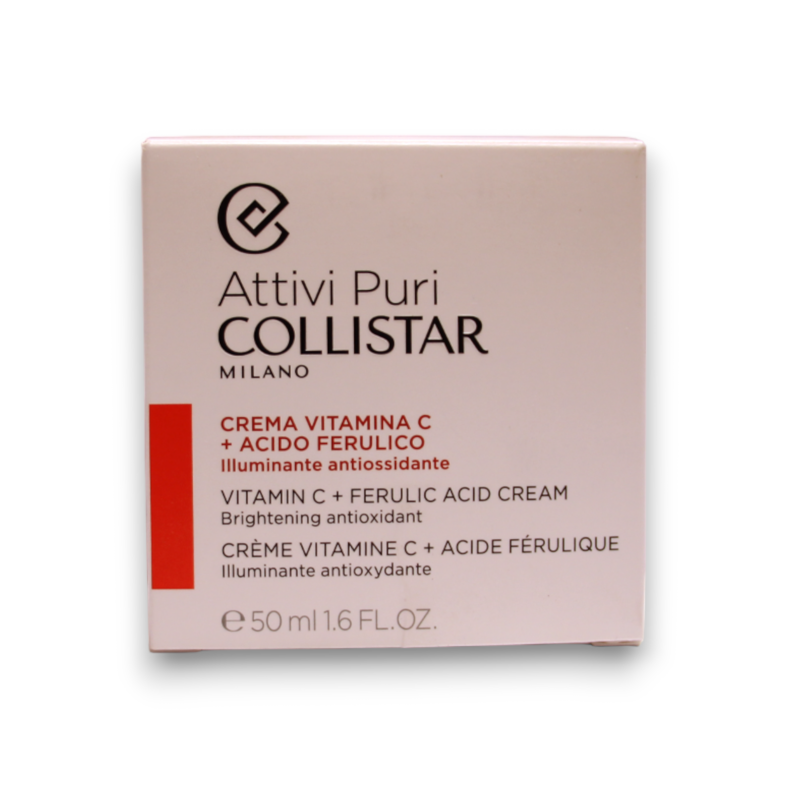 Collistar, Pure Actives, Vitamin C och ferulsyra, Strålande/Hydrerad & Revitaliserad, Dag, Grädde, För ansiktet, 50 ml