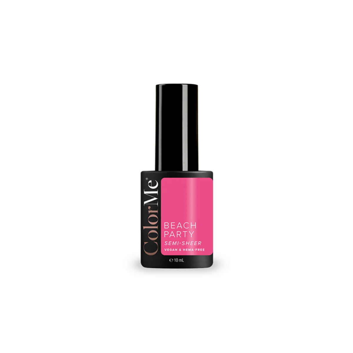 ColorMe Cosmetics, Beach Party, Halvgenomskinlig, Semi-permanent nagellack, Genomskinlig, 10 ml