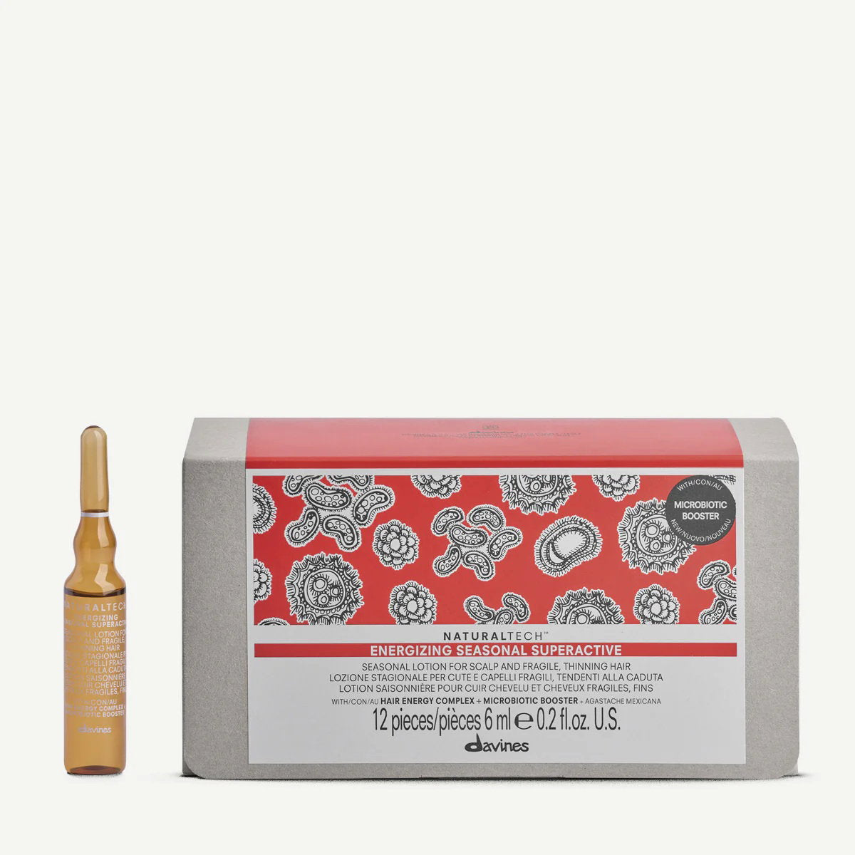 Davines, NaturalTech Energizing Seasonal Superactive, Hårserum, 12 st, 6 ml