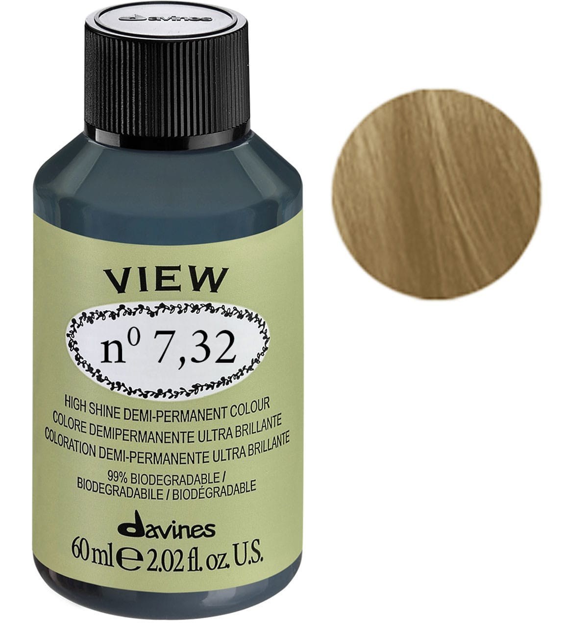 Davines, View, Semi-permanent hårfärg, 7.32 , 60 ml