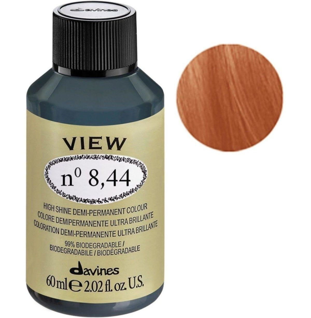 Davines, View, Semi-permanent hårfärg, 8.44 , 60 ml
