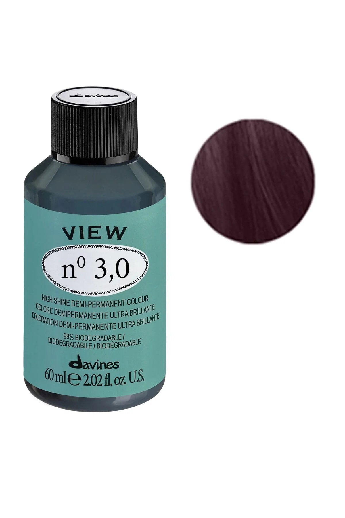 Davines, View, Hårfärgningskräm toner, 3.0 Dark Brown, 60 ml