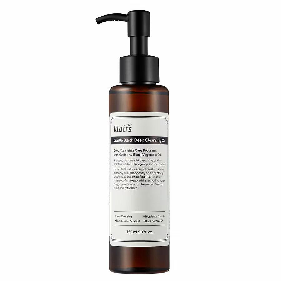 Dear Klairs, Gentle Black, Fuktgivande, Rengöringsolja, För ansiktet, 150 ml
