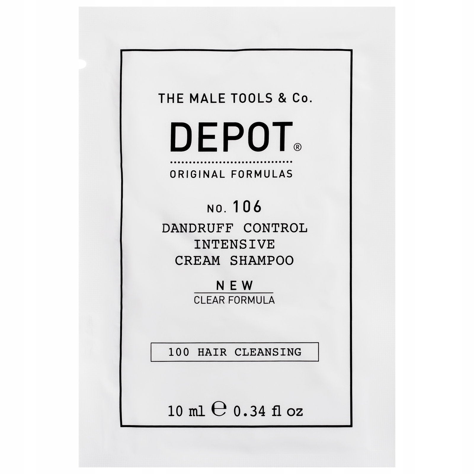 Depot, 100 Hair Cleansing No. 106 Clear Formula, Provitamin B5, Hårschampo, Mot mjäll, 10 ml