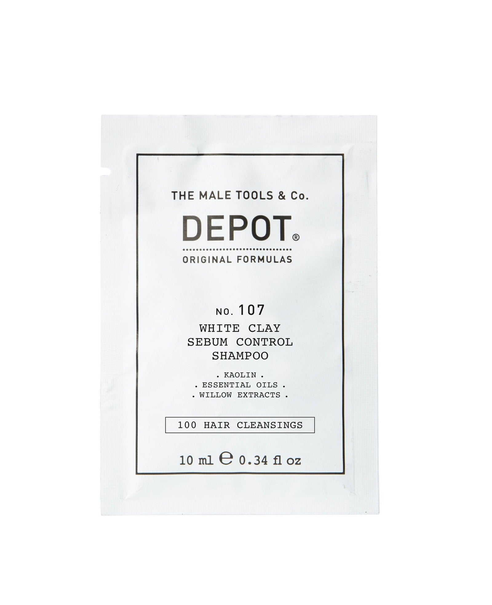 Depot, 100 Hair Cleansing No. 107, Kaolin, Hårrengöring, För reglering av överflödigt talg, 10 ml
