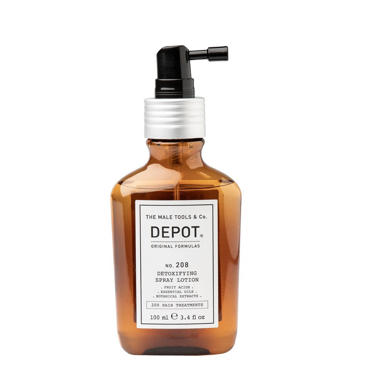 Depot, 200 Hair Treatments No. 208, Botaniskt komplex, Leave-in hårbottenbehandlingslotion, För avgiftning, 100 ml