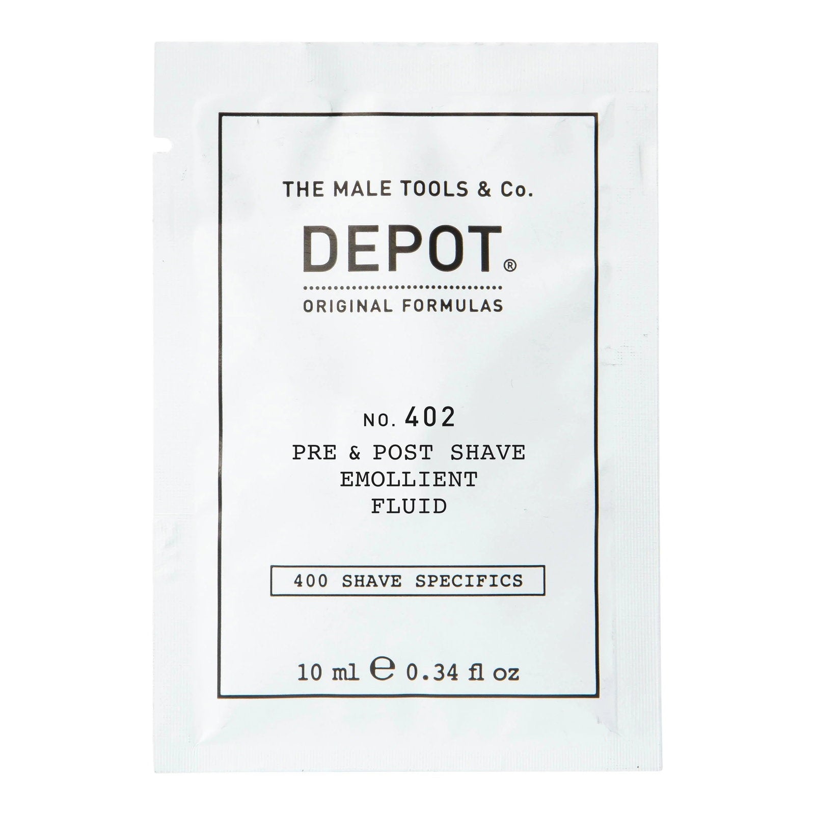 Depot, 400 Shave Specifics No. 402, Eteriska oljor, Lugnande, Vätska för före och efter rakning, 10 ml