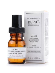 Depot, 400 Shave Specifics No. 403, Färsk svartpeppar, Mjukgöring, Rakolja för rakning, 30 ml