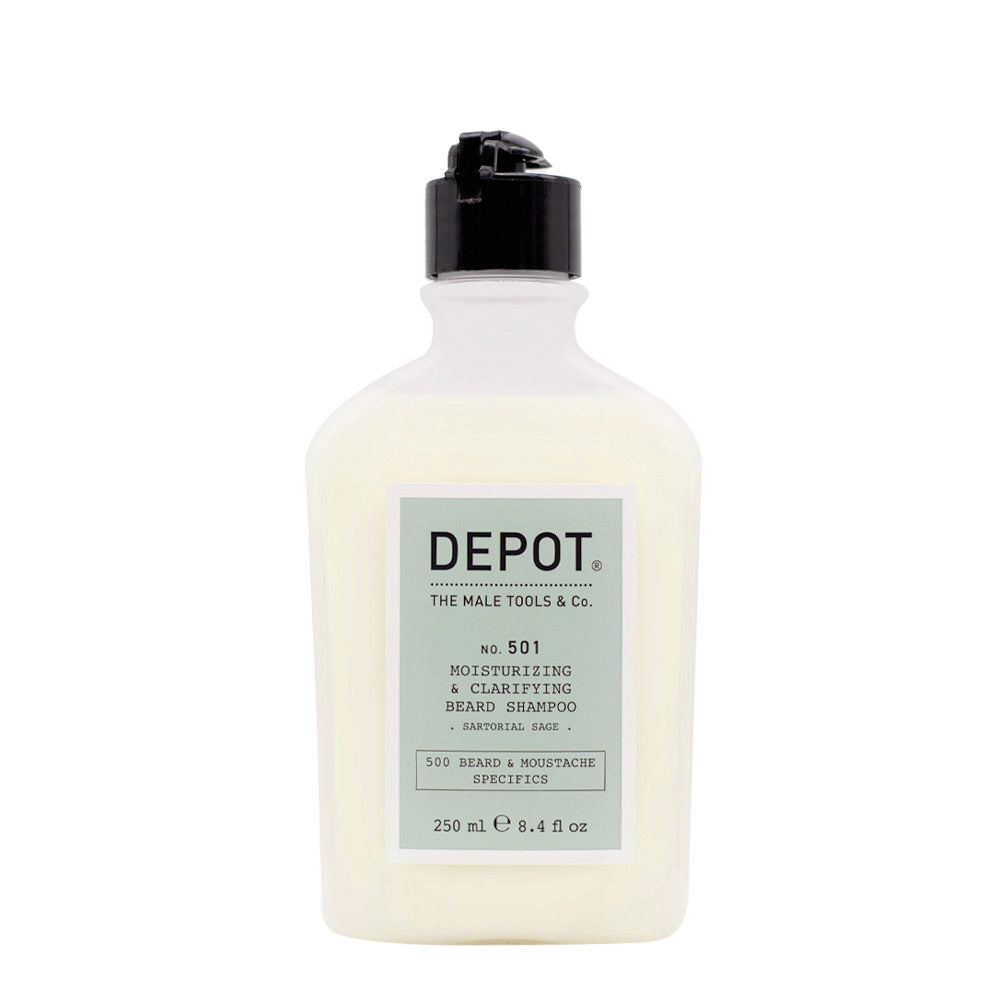 Depot, 500 Beard & Mustache Specifics No. 501, Skäggschampo, Återfuktande och klargörande, 250 ml