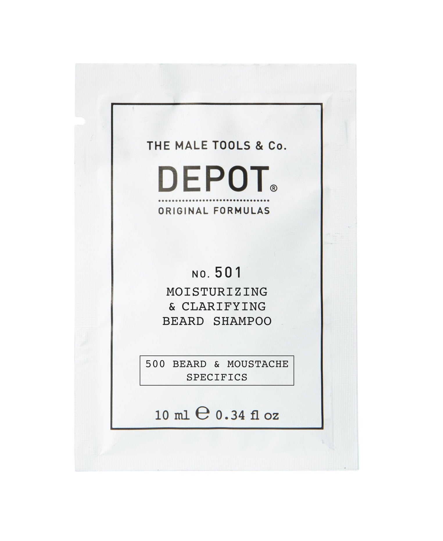 Depot, 500 Beard & Mustache Specifics No. 501, Provitamin B5, Skäggschampo, Återfuktande och klargörande, 10 ml